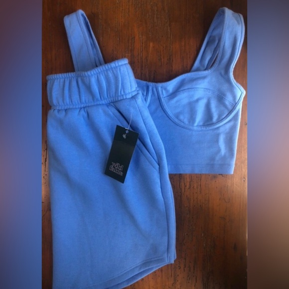 Wild Fable Blue two piece matching outfit. fleece mini skirt & tank set  XXS ⚡️ - Picture 9 of 16
